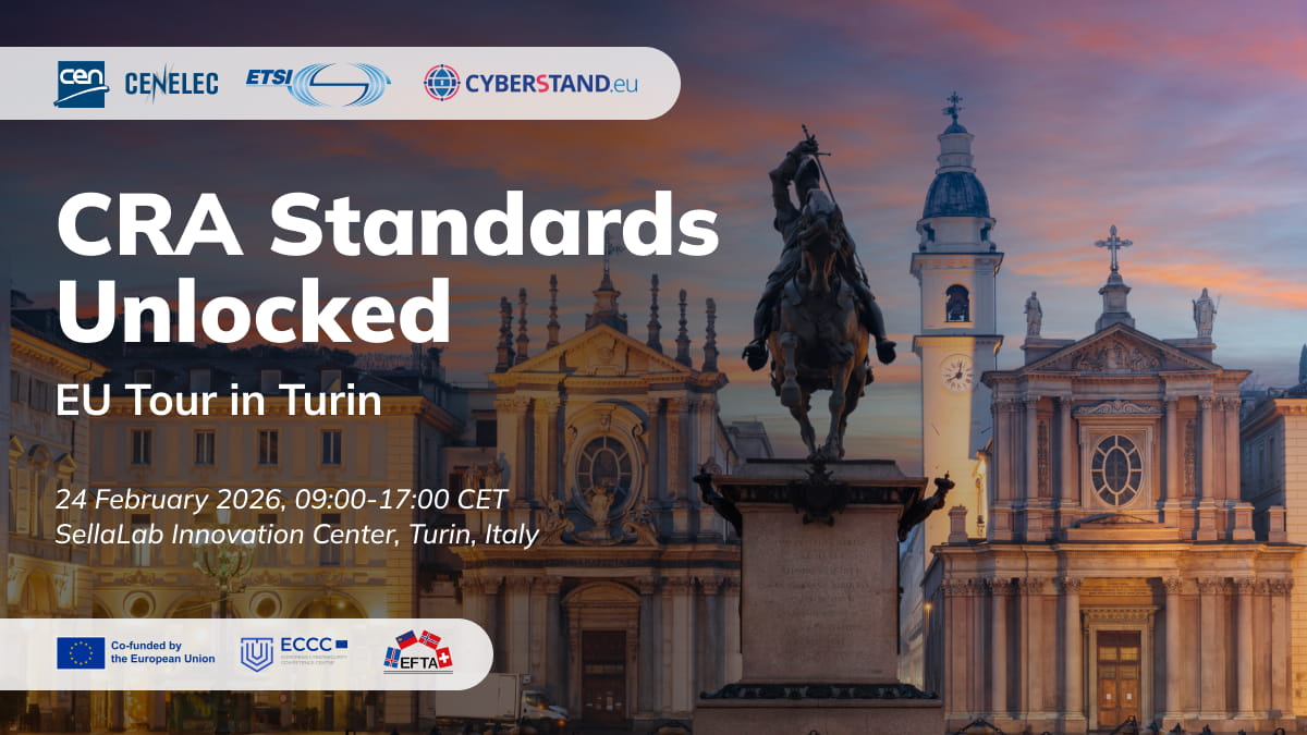 Baner: CRA Standards Unlocked - EU Tour in Turin